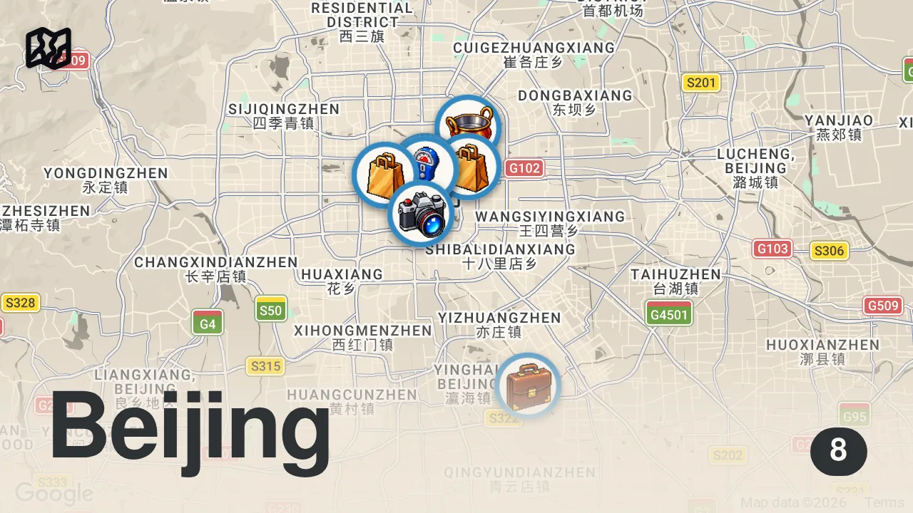 Map of 8 spots from Visiting The Temple Of Heaven To See What World Leaders Experienced In Beijing, China 🇨🇳
