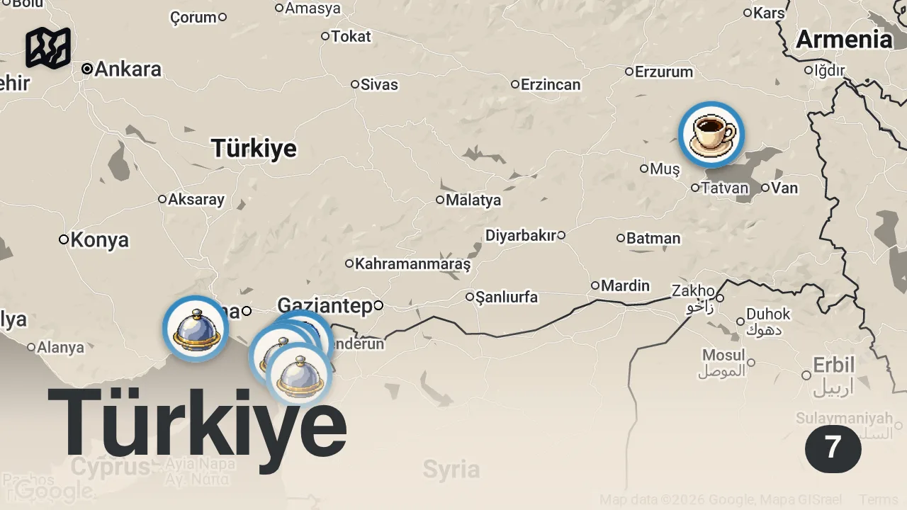 Map of 7 spots from BEN YERİM EŞİM ÖDER SERİSİ!!!