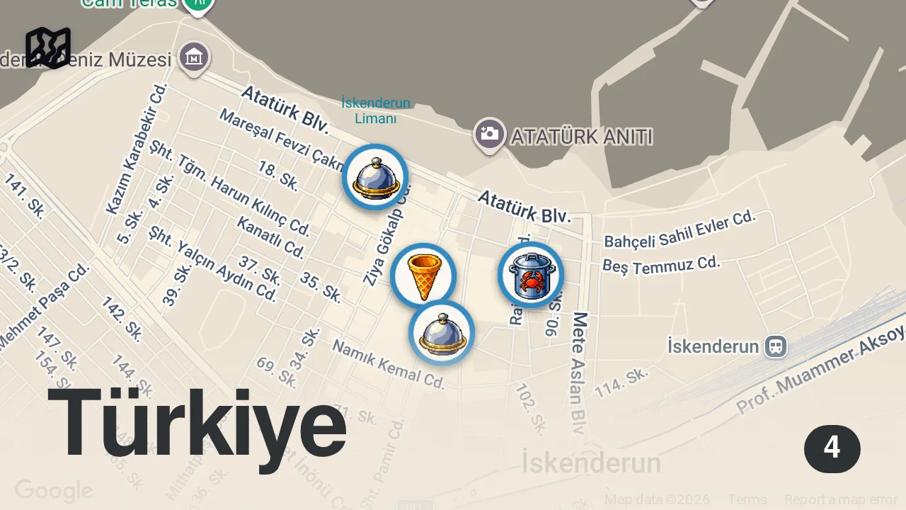 Map of 4 spots from 3 SAATTE 6000 TL SERİSİ!!!