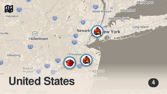Map of 4 Best Pizzas in New Jersey aka the Best Pizza State