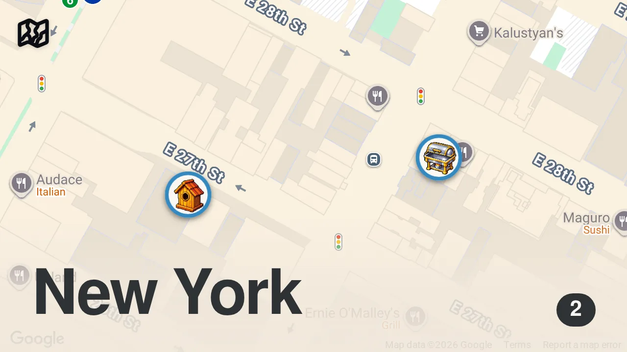 Map of 2 spots from Where Do NYC Cab Drivers Eat? | NYT Cooking