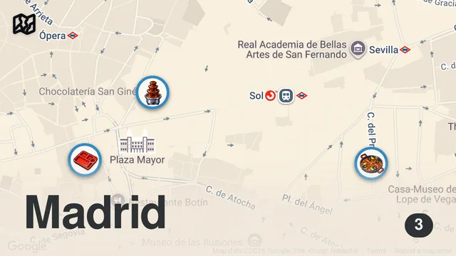 Map of PROBANDO COMIDA CALLEJERA en ESPAÑA 🇪🇦🥵
