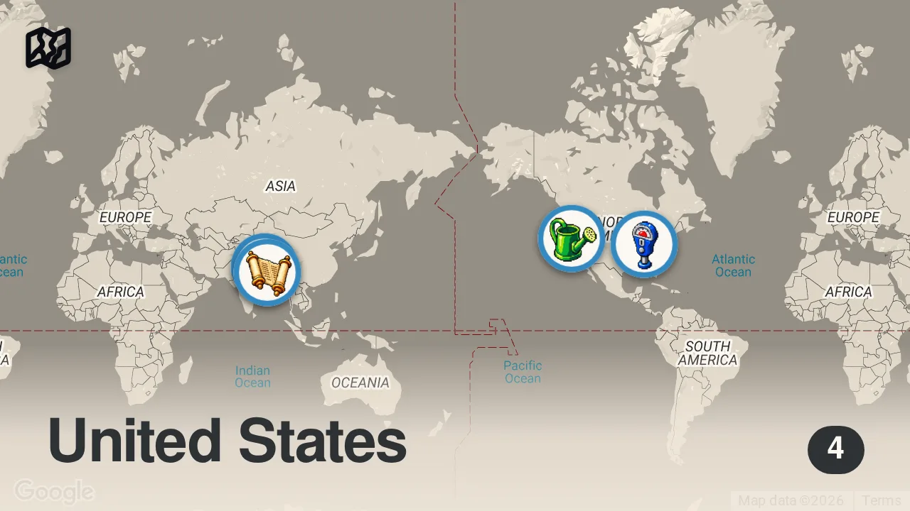 Map of 4 spots from A Himalayan Horror: Unmasking the Yeti Legend | In Search Of Monsters | Travel Channel