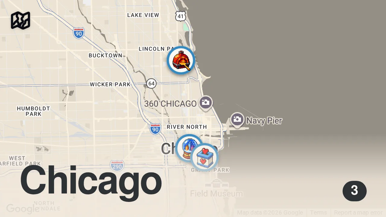 Map of 3 spots from Why 12,000 Coffee Nerds Met Up in Chicago (SCA Recap)