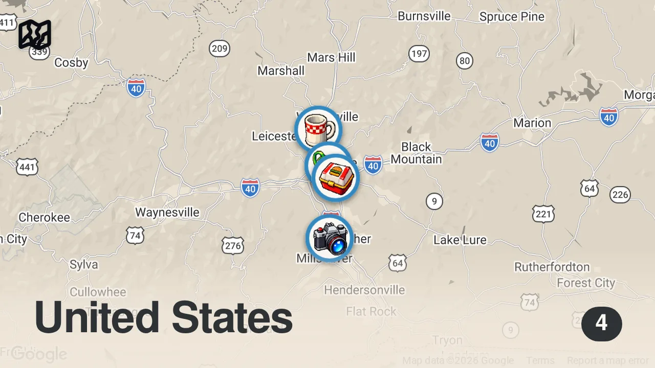 Map of 4 spots from Can I Survive 24 Hours in America's #1 Beer City?
