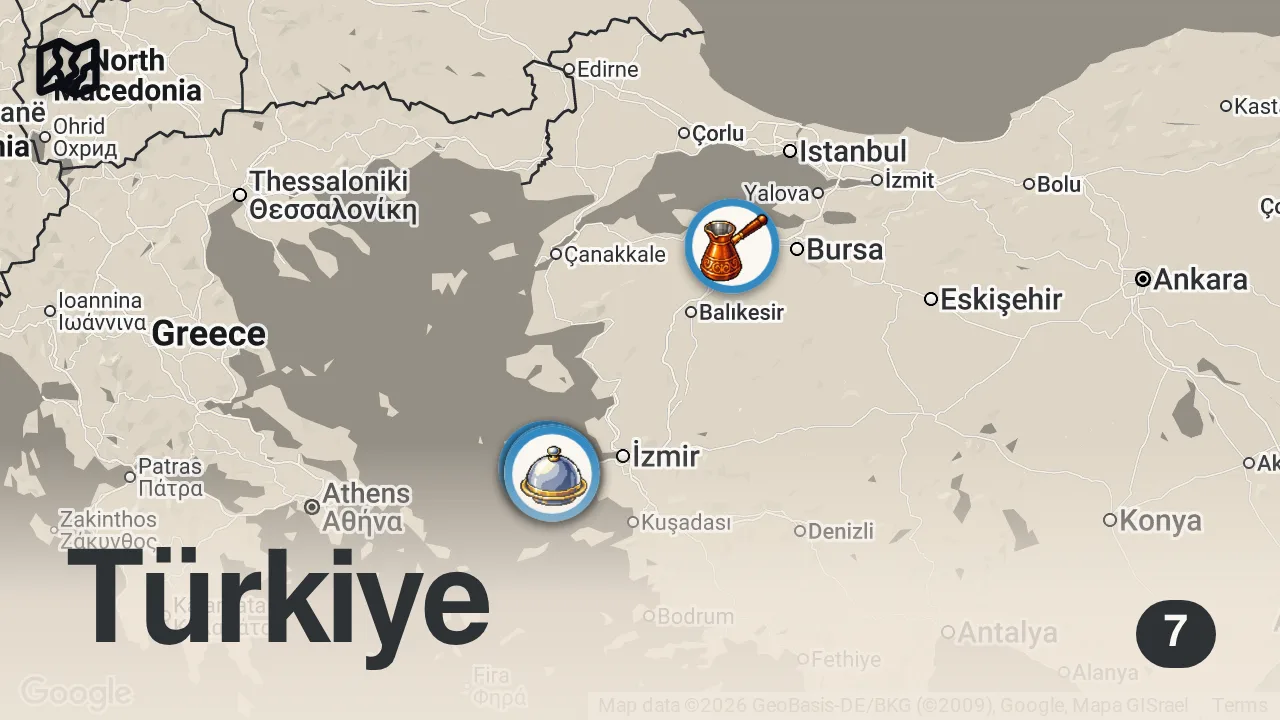 Map of 7 spots from ALAÇATI VE ÇEŞME VLOG (Nerede kaldık, nerede yedik, güncel fiyatlar ne) VLOG #7 - Ayaküstü Lezzetler