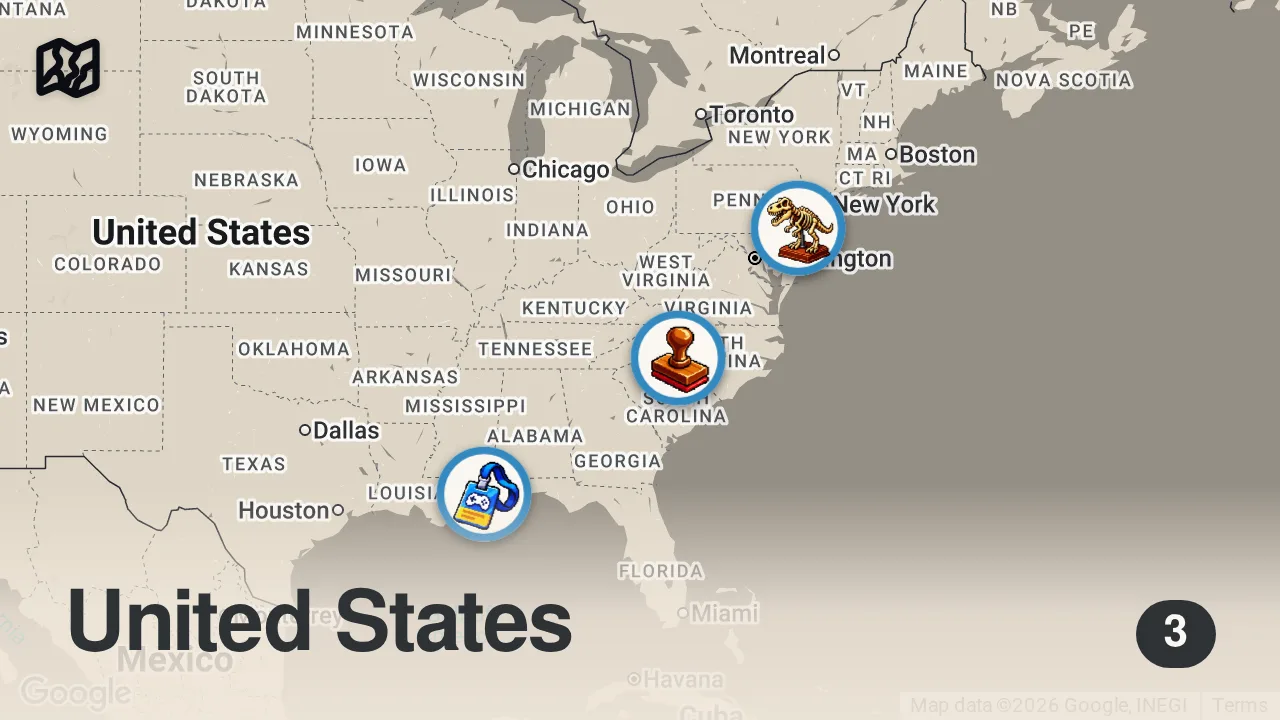 Map of 3 spots from Most Haunted Places in America | Ghost Hunters | Travel Channel