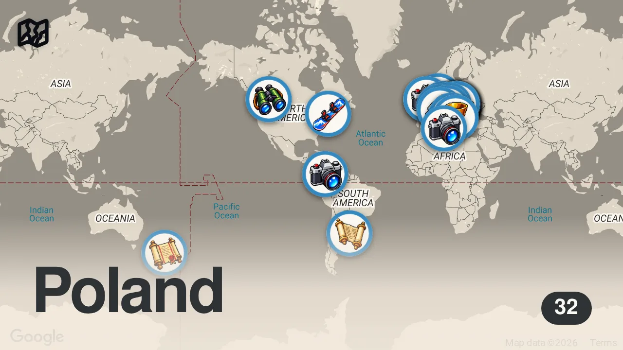Map of 32 spots from 25 Most Beautiful Villages in the World - Travel Video