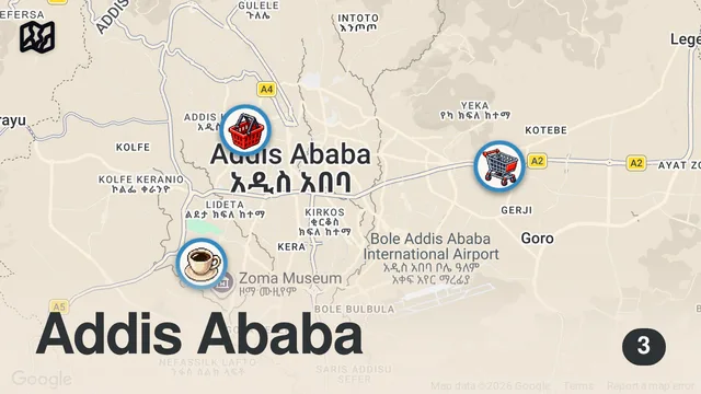 Map of YAMYAM GİBİ ÇİĞ ET YEDİM!!! | ETİOPYA'DA 4 GÜN