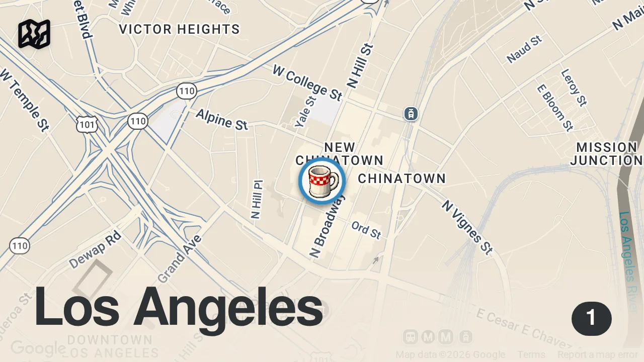 Map of 1 spot from BEST FRIED CHICKEN IN LA | HOWLIN RAYS | THE TASTE TEST