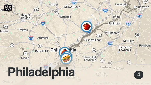 Map of Trying 19 Philly Cheesesteaks in 24 Hours - Which One Is Best? | Taste Of The Town | Bon Appétit