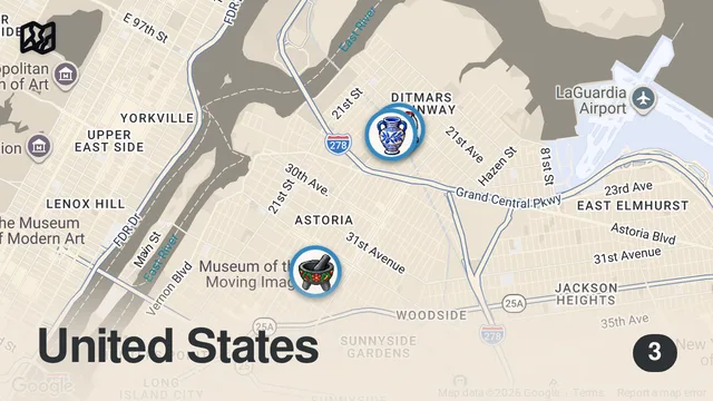 Map of The best cheap eats in Astoria, Queens #shorts #food #queens #pizza #cheapeats