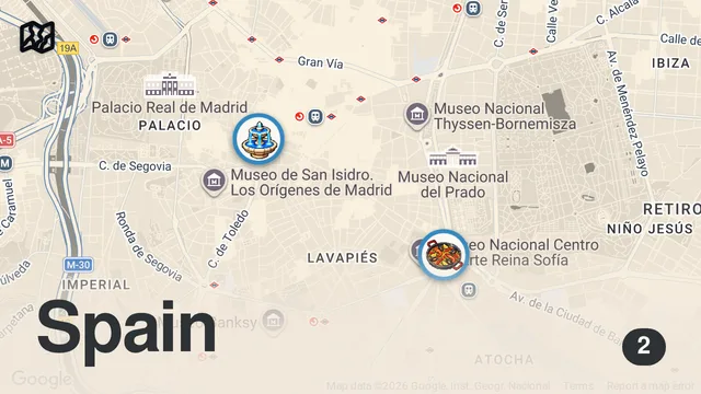 Map of PROBANDO COMIDA CALLEJERA en ESPAÑA