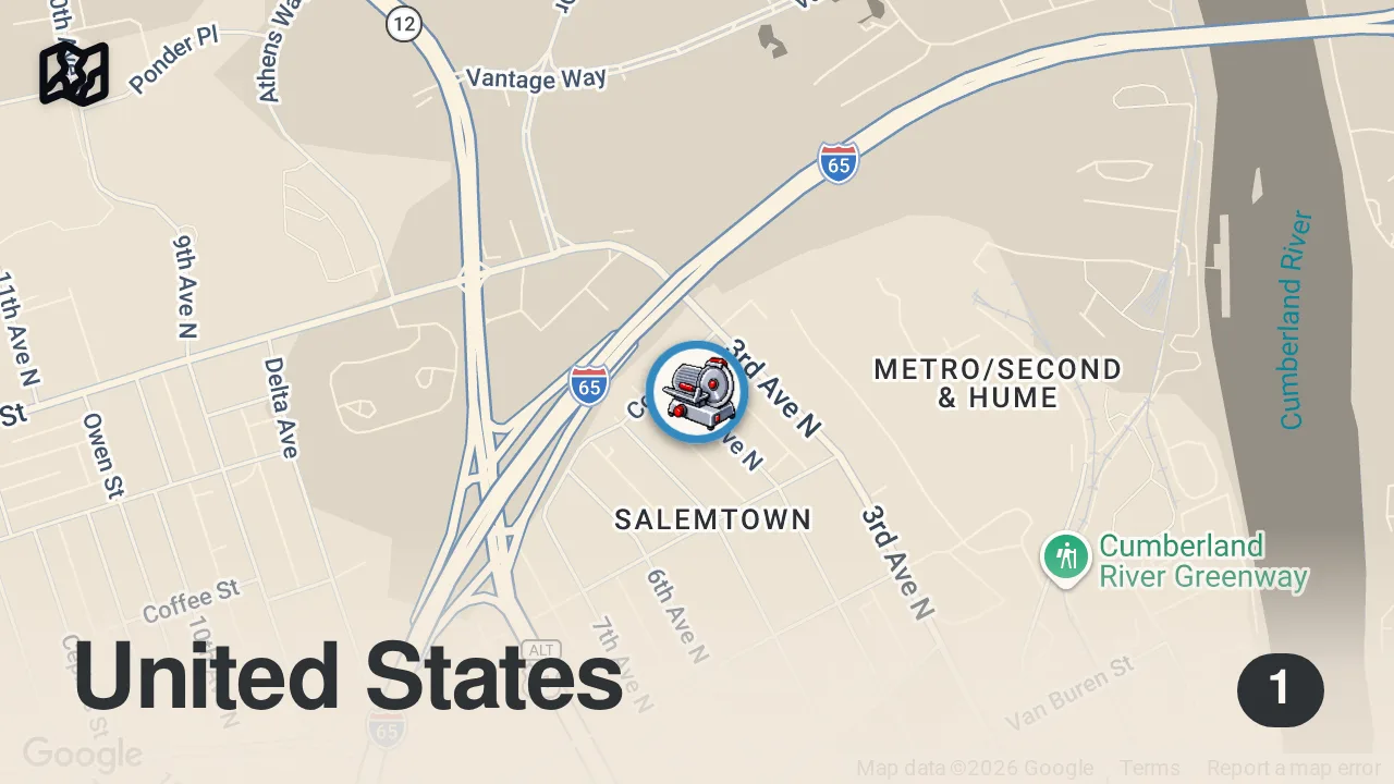 Map of 1 spot from Eating At The Most UNUSUAL Restaurant… *BREAKFAST* (THEY LIVE HERE)