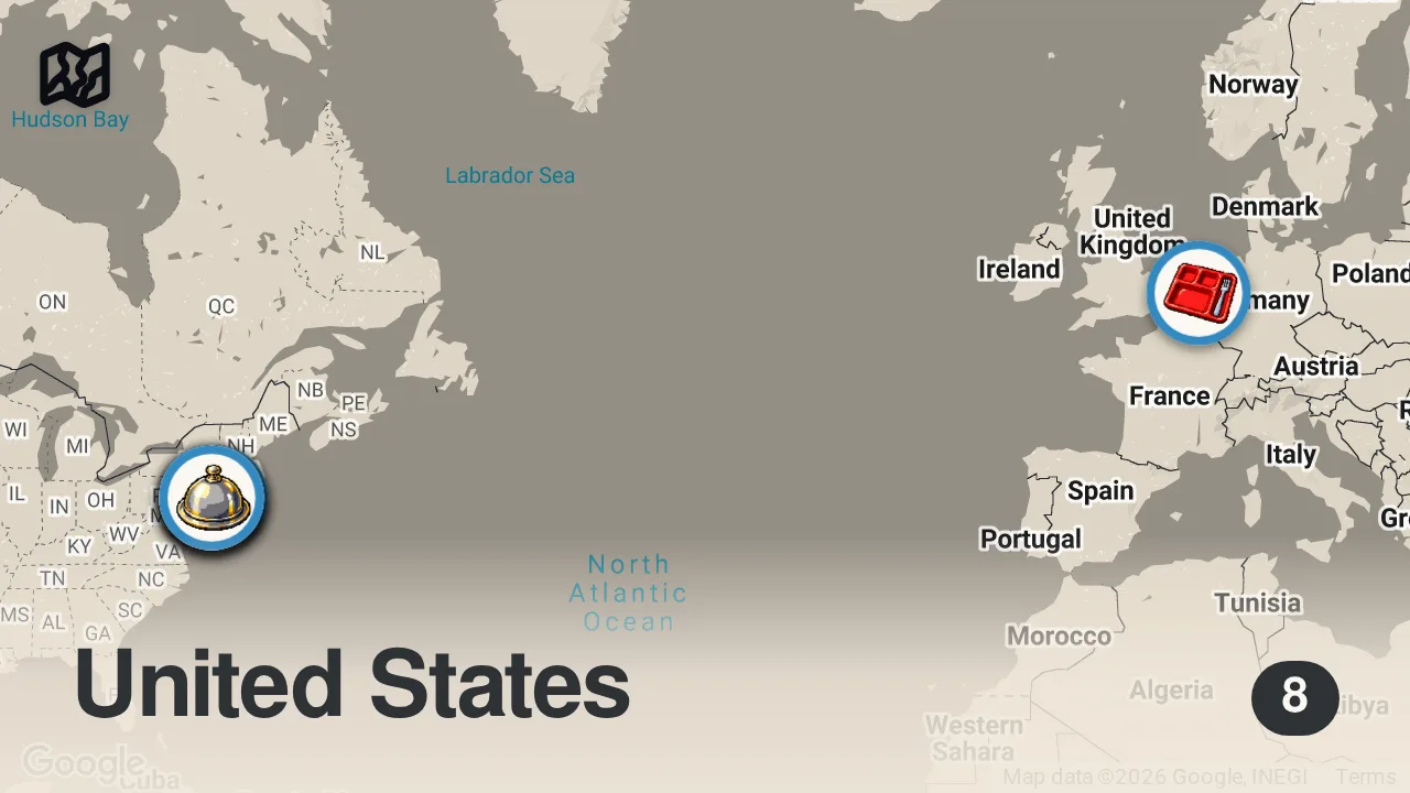 Map of 8 spots from Spending the DAY with MICHELIN Chefs Eating & Drinking in NYC | Ft. Max Natmessnig and Marco Prins
