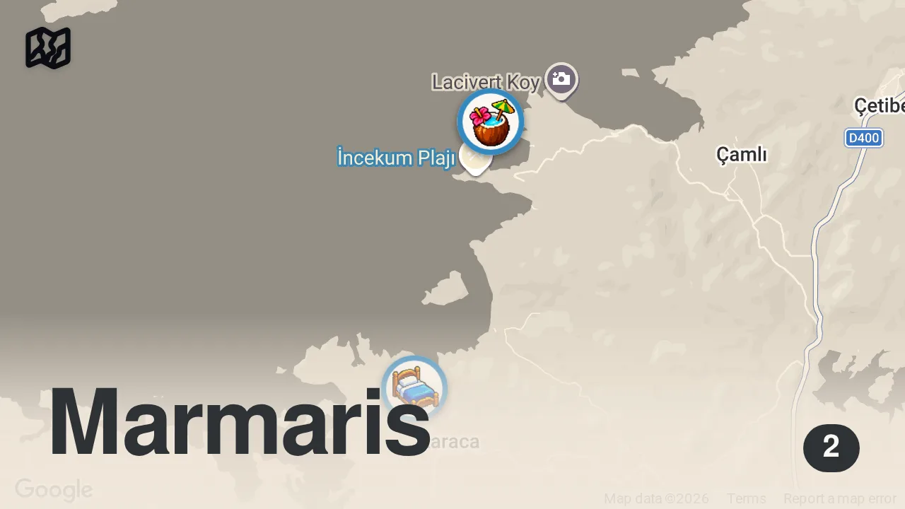 Map of 2 spots from Zehirli balığı çiğ çiğ yedik! #shorts