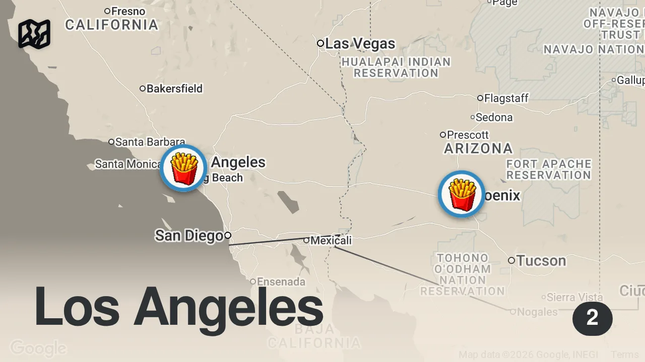 Map of 2 spots from Chef turns my Taco Bell order into TWO gourmet dishes