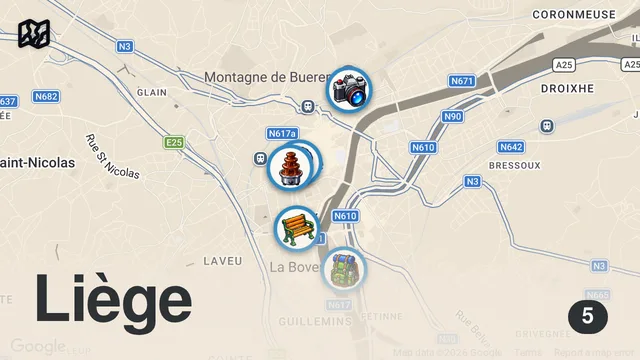 Map of We Tried EVERY Classic BELGIAN FOOD in Liège — Waffles, Fries, Meatballs & More! 🇧🇪