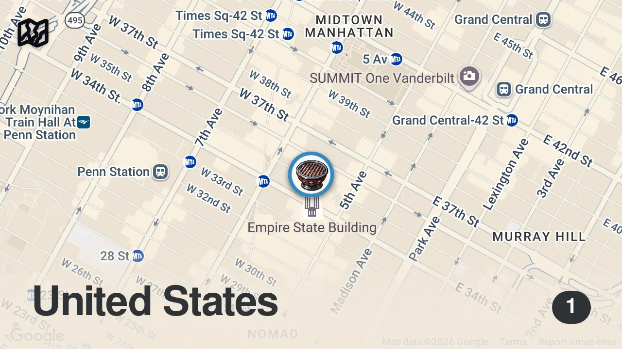 Map of 1 spot from New affordable Korean comfort food restaurant in New York City