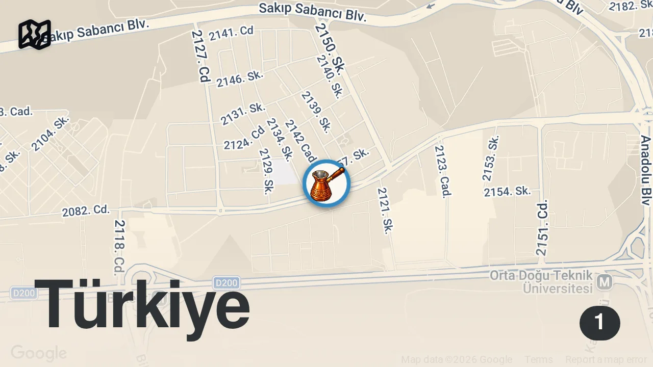 Map of 1 spot from TÜM MASA 47 LİRA | ORHAN ASPAVA