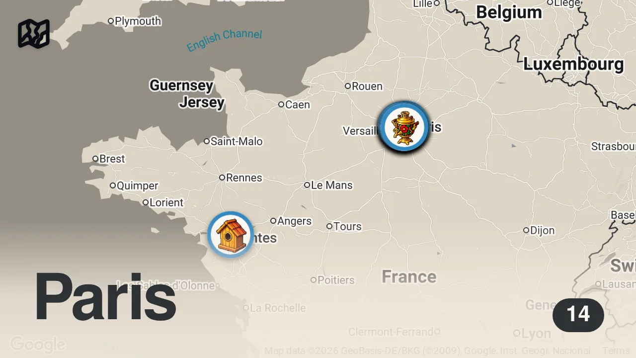 Map of 14 spots from 20 Essential Paris France Travel Tips