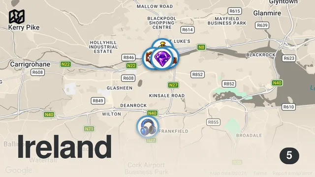 Map of 2 DAYS OF CHAOS IN CORK