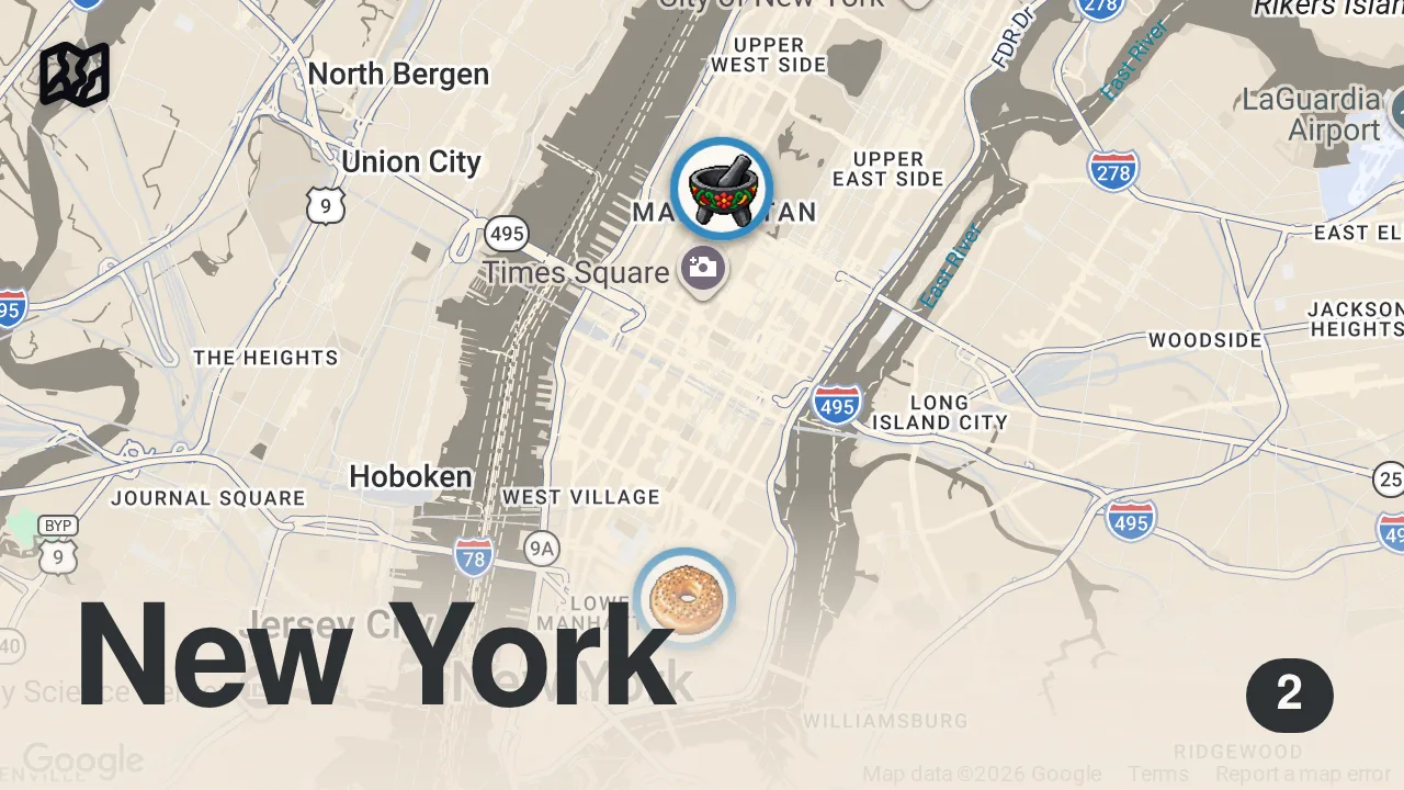 Map of 2 spots from Where Does Chef Jose Andres Find His Empathy?