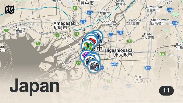 Map of Osaka's Secret Spots: A Hidden Gem Tour!