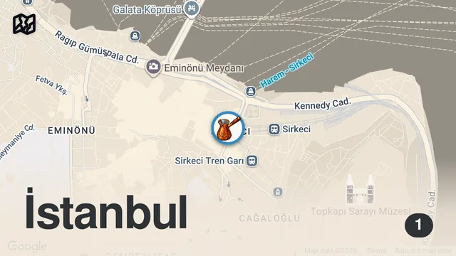 Map of Koşuyolu’nda iyi marine edilmiş Karadeniz döneri ve çok iyi bir sütlaç.