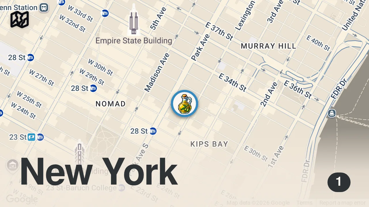 Map of 1 spot from Where Albanian people eat in New York City