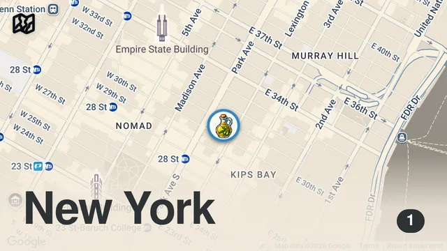 Map of Where Albanian people eat in New York City