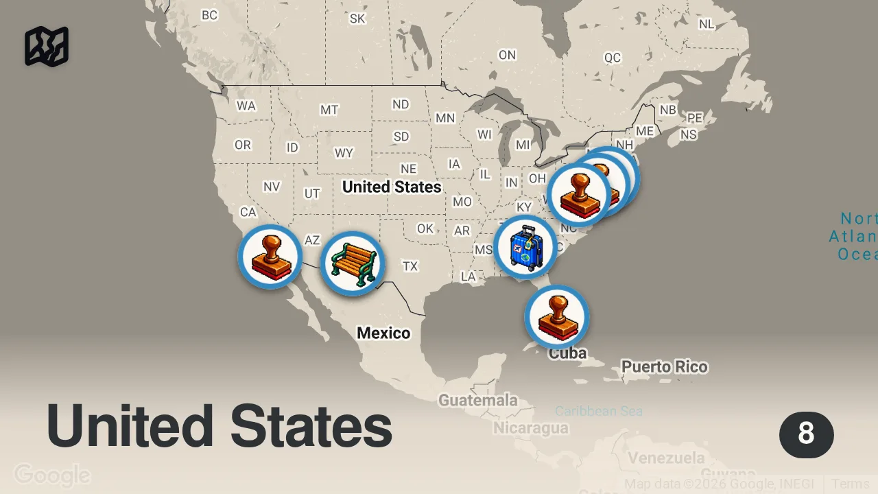 Map of 8 spots from Border Patrol's Biggest Smuggling Busts | To Catch a Smuggler MEGA Episode