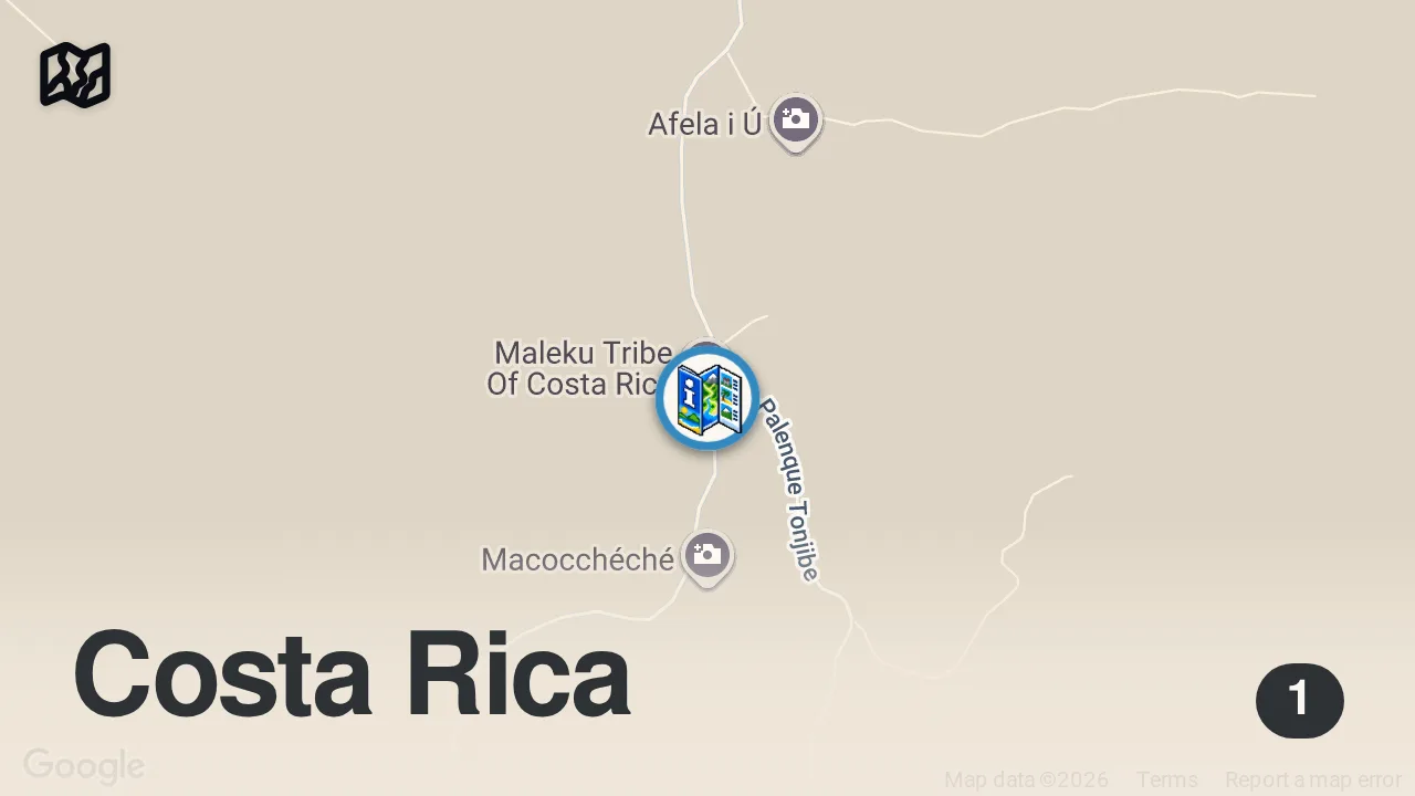 Map of 1 spot from Indigenous COSTA RICAN FOOD!! Unseen Food with Maleku Tribe (Only 650 People) in Costa Rica!!
