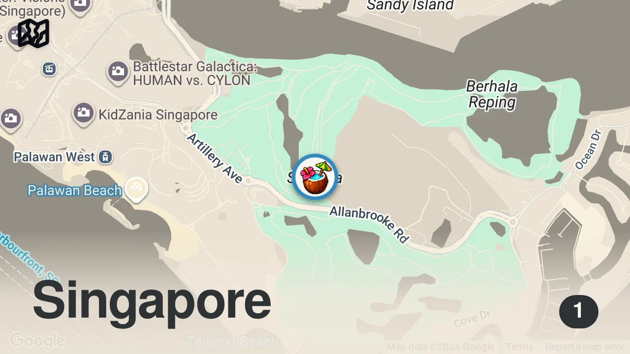 Map of 1 spot from Sentosa Island that I didn't know of 🤩
