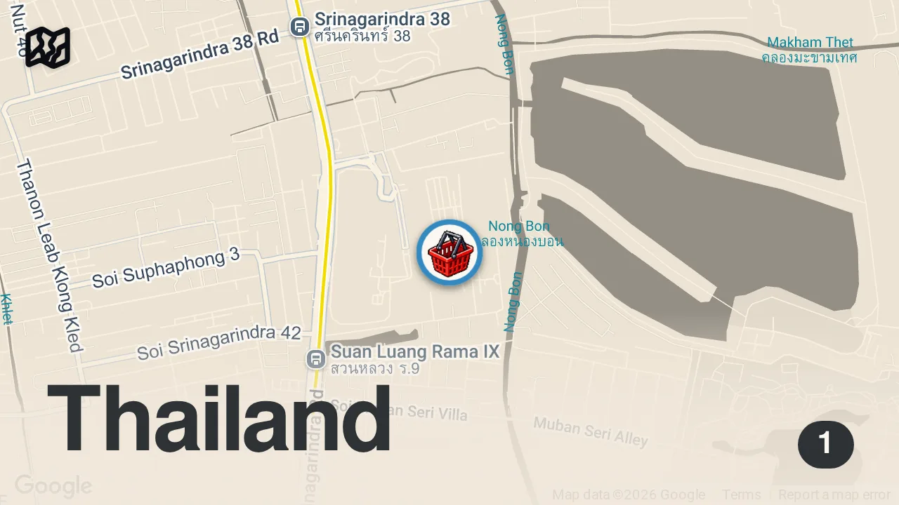 Map of 1 spot from TOP 5 Best Eats at the LARGEST TRAIN MARKET in Bangkok Thailand