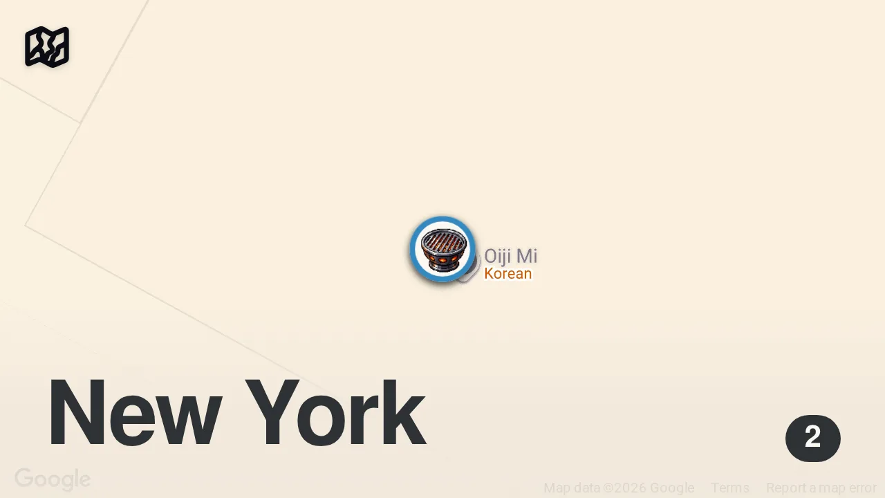 Map of 2 spots from Inside One of the Most Exciting Korean Dining Experiences in NYC — Mise En Place