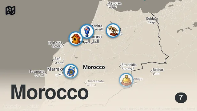 Map of Super Modern & Clean Side Of Morocco Nobody Talks About - Casablanca Impressed Me 🇲🇦