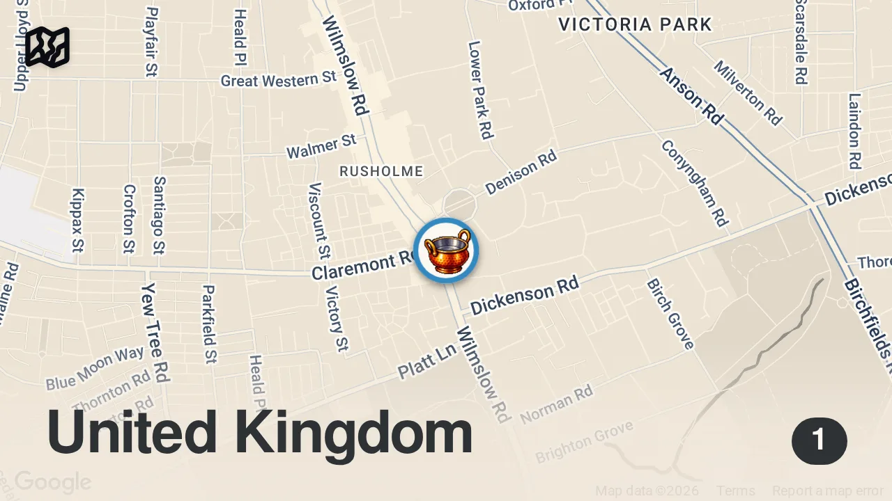 Map of 1 spot from Exploring Manchester's Curry Mile 🥘
