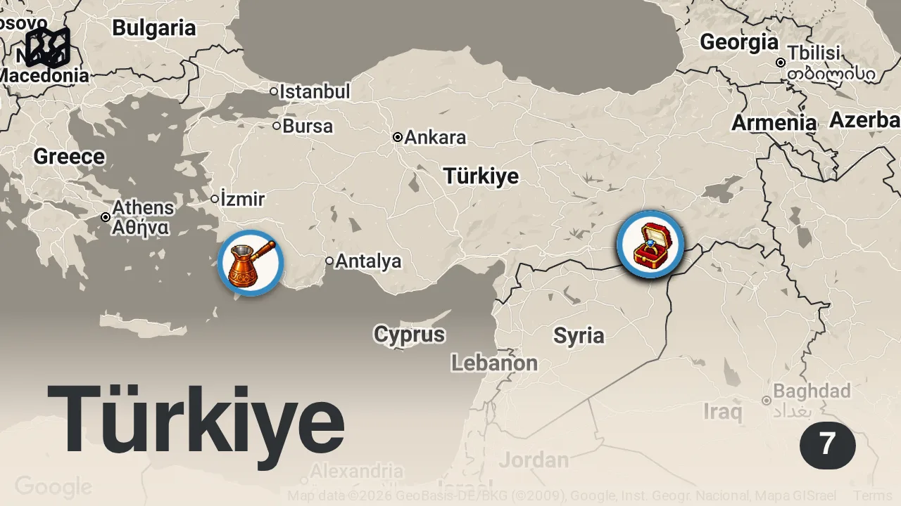 Map of 7 spots from MARDİN’DE 1 GÜNDE NE YENİR!!! DÜNYALARI YEDİM !!!