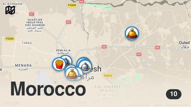 Map of 10 Best Restaurants you MUST TRY in Marrakech, Morocco | 2019