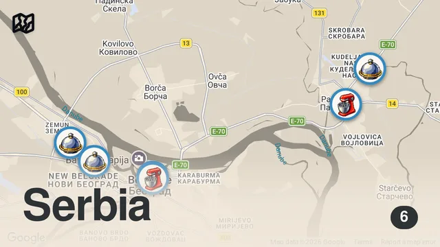 Map of SERBIA MEAT HEAVEN - Serbian Street Food Tour in Belgrade & Pančevo