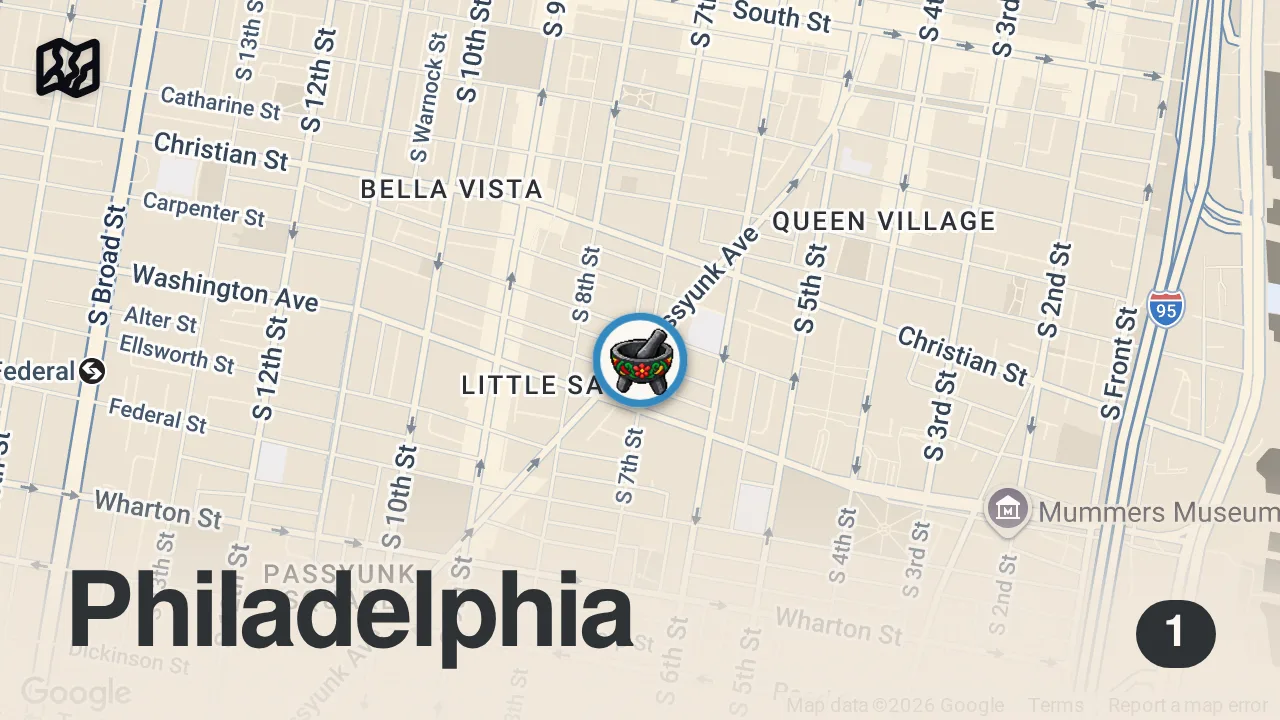 Map of 1 spot from Austin-Style Breakfast Tacos in Philly 🍳🥓🌮