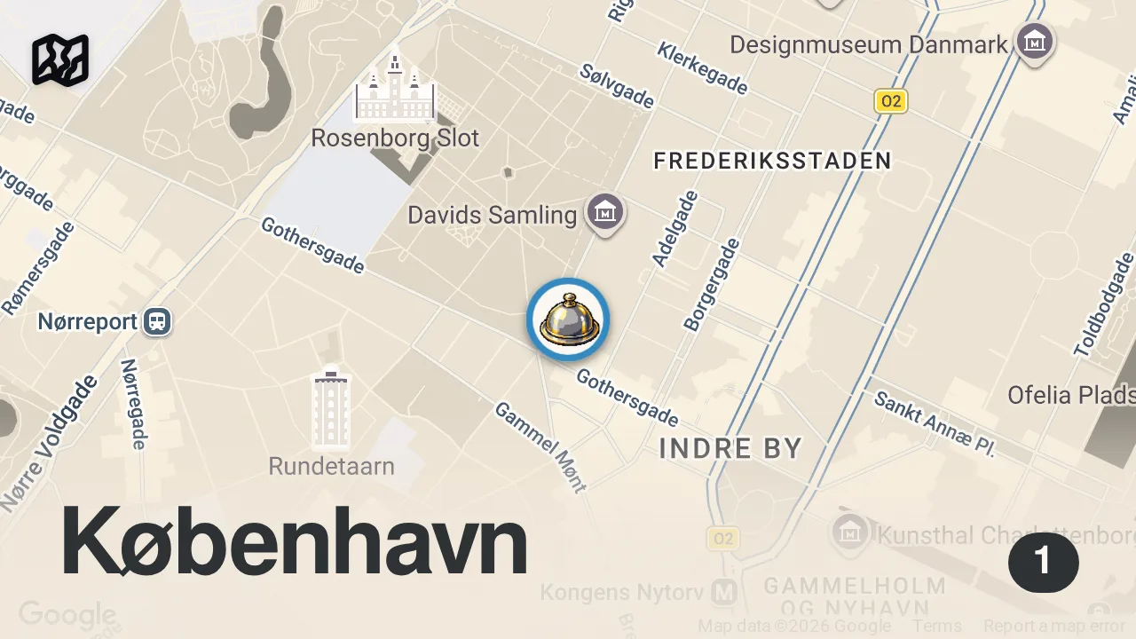 Map of 1 spot from Why this Michelin Starred Restaurant Should Be on Your Copenhagen Dining List | Alouette