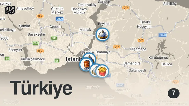 Map of İSTANBUL'UN EN İYİ LAHMACUNLARI (En ucuzu 14 TL, en pahalısı 22 TL) - Ayaküstü Lezzetler