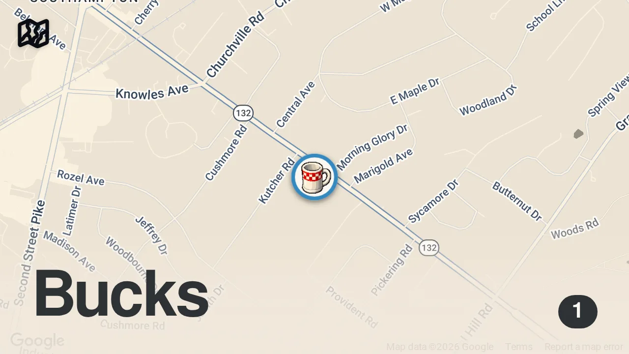 Map of 1 spot from Trying the PB&Chomp smash burger for charity ๐ฅ๐ฅน@theironovenrestaurant