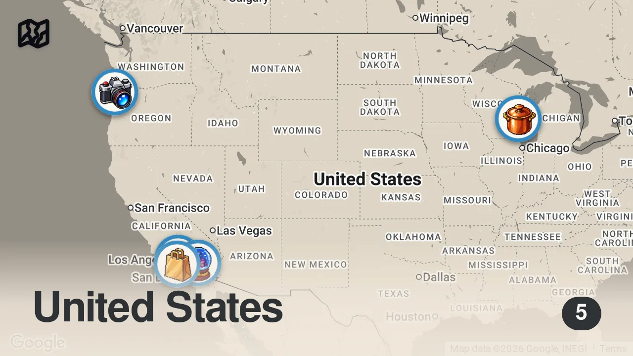 Map of 5 spots from US vs UK Cheese | Food Wars | Insider Food
