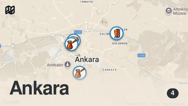 Map of EXTREME Street food in Turkey 🇹🇷 - KEBAB KING OF TURKEY + TURKISH STREET FOOD TOUR IN ANKARA