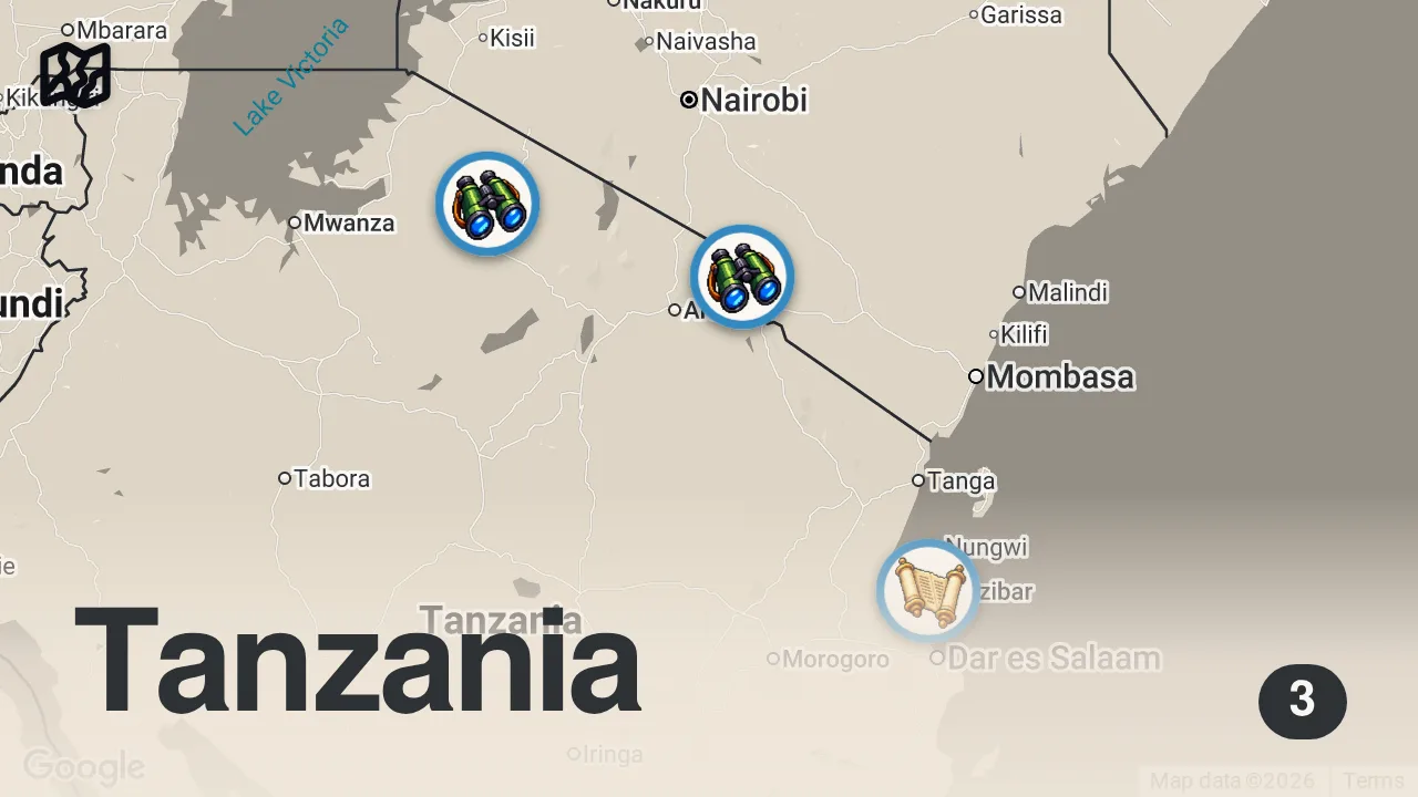 Map of 3 spots from Supporting Every Hustle Business In Arusha, Tanzania 🇹🇿 (surprising reactions)