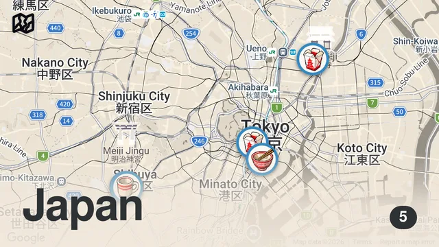 Map of I Tried Tokyo's CHEAPEST Restaurants 🇯🇵 5 Meals Under $10 | Budget Japan