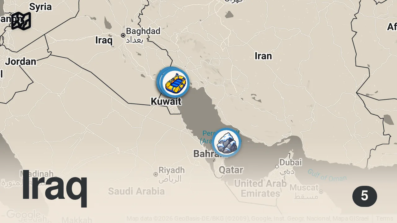 Map of 5 spots from My First Meal in IRAQ Wasn’t What I Was Expecting